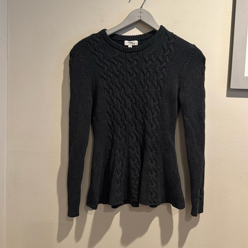 Jason Wu‎ Pullover Sweater Dark Gray Flared Hem Small